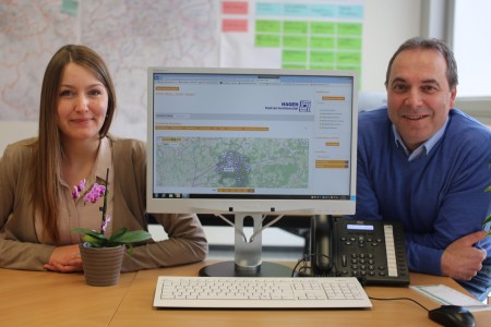 Lea Hörnschemeyer und Peter Hartmann, Projektkoordinatoren Stadt Hagen. Foto : Universität Paderborn, Reinhard Schwarz.