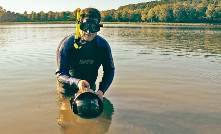 Robin Jähne zeigt vollen Körpereinsatz beim Dreh.