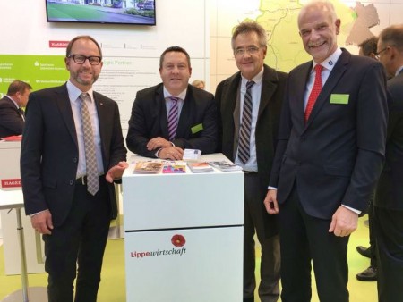  Vertreten den Kreis Lippe auf der Expo Real: Jörg Düning-Gast, Landrat Dr. Axel Lehmann, Uwe Gotzeina und Rüdiger Krentz, Wirtschaftsförderung Horn-Bad Meinberg (von links).