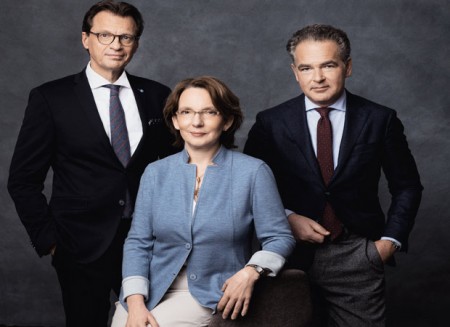 Der Vorstand: Frau Dr. Stella Ahlers, Götz Borchert und Dr. Karsten Kölsch. Foto: © Ahlers AG