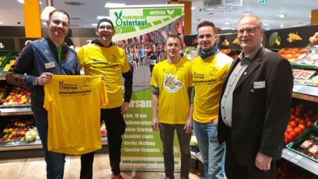 Christian Stork, Jan Braun, Jan Kaschura, Mathias Schmidt und Wolfgang Krenz Das neue Osterlaufbotschafter-Motiv ist von Janina Pusch gestaltet worden.