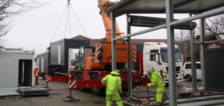 Container für Rettungswache Clarholz eingetroffen, Foto: Kreis Gütersloh