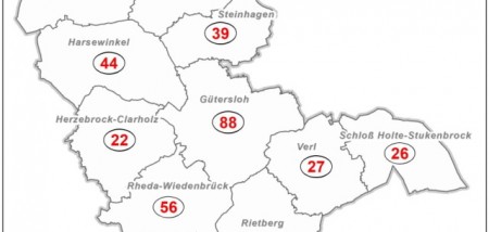 Orte mit Corona im Kreis GT, Foto: Kreis Gütersloh