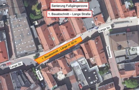 Übersichtsplan 1. Bauabschnitt zur Sanierung der Fußgängerzone, Foto: Kreis Minden Lübbecke