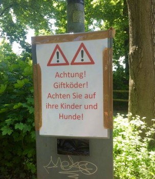 Verdacht auf ausgelegte Giftköder in Paderborn . Foto: Stadt Paderborn