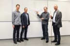 Das Forscherteam aus Paderborn (v. l.): Dr. Uwe Gerstmann, Jun. Prof. Dr. Simone Sanna, Dr. Andreas Lücke und Prof. Dr. Wolf Gero Schmidt..Foto:Uni Paderborn
