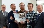 Gut gestartet: Harald Grefe, stv. IHK-Hauptgeschäftsführer, Wolf D. Meier-Scheuven, IHK-Präsiden, Marcel Menk und Dirk Ludewig, Existenzgründer, und Thomas Niehoff, IHK-Hauptgeschäftsführer (v.l.), präsentierten die Ergebnisse des aktuellen IHK-Gründungsreports 2017.