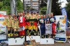 Staffelwertung over 40: Platz 2 Team Österreich, Platz 1 Team Haix Wild 50’s mit v.l. Gerd Müller, Heiko Gehrke, Ralf Sikorra, Dietmar Kirsch, Andreas Schröder, Platz 3 TFA Team Straßbourg/Frankreich