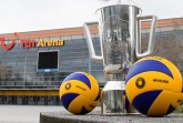 Feature Pokal / Trophy / Mikasa vor TUI Arena Hannover Foto: Conny Kurth / www.kurth-media.de