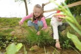 Das eigene Floß kann am Bachlauf im LWL-Freilichtmuseum Detmold direkt getestet werden.
Foto: LWL/Sánchez
