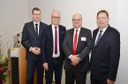 Beim Neujahrsempfang der KHWE (v. l.): Verwaltungsratsvorsitzender Marcel Giefers, 
Festredner Michael Frank aus Regensburg, der neue Chefarzt für Psychosomatik Dr. 
Eberhard Beetz und KHWE-Geschäftsführer Reinhard Spieß.