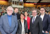 v. l. Prof. Dr. Dr. h. c. mult. Peter Freese, Julius Erdmann, Prof. Dr. Birgitt Riegraf, Dr. Yvonne Koch, Michael Dreier und Matthias de Jong.Foto:Universität Paderborn, Johannes Pauly