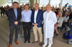 Informierten über Veränderungen und Erkrankungen der Schilddrüse: Florian Dietl, Stefan Micus, Marcus Rübsam und Harry Feist (v.l.). Nicht zu sehen auf dem Foto: Fonyuy Nyuyki, Nuklearmediziner aus dem Paderborner Brüderkrankenhaus.