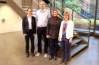 Für die Projekte FörGES 2 und FörGES 3 an der FH Bielefeld zuständig: (v.l.) Prof. Dr. Änne-Dörte Latteck, Dr. Dirk Bruland, Havva Mazi und Prof. Dr. Katja Makowsky. © Katharina Stupp