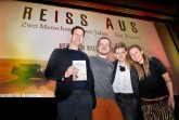 Freude über die gelungene Premiere der Reisedokumentation ,,Reiss aus" bei (v.l.) Jörg Reker (Reker-Stiftung), Ulrich Stirnat (Filmautor), Pia Heggemann (Theaterleiterin Pollux by Cineplex) und Lena Wendt (Filmautorin).