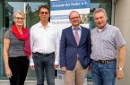Wurden für weitere zwei Jahre im Amt bestätigt: Dieter Honervogt als Vorsitzender (re.), Peter Völse als Stellvertreter (2. v. li.) und Claudia Warnecke als Kassiererin mit Historiker Prof. Dr. Michael Ströhmer, dem Referenten des Abends.