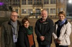 Streetworkerin Esra Gleim (2. von links) nimmt bald ihre Arbeit in Horn-Bad Meinberg auf, Heinz Blome (Leitung Sozialdienst Horn-Bad Meinberg), Michael Jacobsmeier (Fachbereichsleiter Bildung, Ordnung und Soziales Stadt Horn-Bad Meinberg) und Sabine Beine (Fachdienstleitung Soziales und Integration Kreis Lippe) (von links) heißen sie am neuen Arbeitsort willkommen. Foto: Kreis Lippe