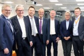 (v.l.n.r.) Thomas Lammering (Stadt Detmold), Rolf Merchel (GILDE), Frank Hilker (Stadt Detmold), Rainer Heller (Stadt Detmold), André Sombecki (Weidmüller), Helmut Merwitz (Merwitz Architekten) und Jörg Timmermann (Weidmüller)