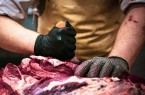 Knochenjob: In der Schlachtung und Fleischverarbeitung arbeiten viele Menschen aus Osteuropa für Subunternehmen. Die Gewerkschaft NGG kritisiert die prekären Wohn- und Arbeitsbedingungen – und fordert mehr staatliche Kontrollen in der Branche. Foto: Gewerkschaft NGG