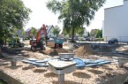 Blick auf die Baggerarbeiten an der Parkschule, die in der kommenden Woche abgeschlossen werden.Foto: Stadt Rheda-Wiedenbrück