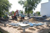 Blick auf die Baggerarbeiten an der Parkschule, die in der kommenden Woche abgeschlossen werden.Foto: Stadt Rheda-Wiedenbrück