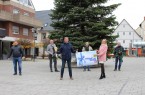Daniel Engels, Ausschussvorsitzender Wirtschaft, Stadtmarketing und Tourismus, Ortsvorsteher Wigbert Löper,
Martin Stich, Vorsitzender Bock auf Büren e.V., Norbert Meier, Elekto-Fachhandel, Anke Hammerström,
Stadtmarketing und Andreas Piel, Leiter Bauhof. Foto: Stadt Büren