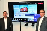 Virtuelles Gespräch zum Warenverkehr nach Großbritannien: Jens Heckeroth, IHK-Referent International, und Harald Grefe, stellvertretender IHK-Hauptgeschäftsführer, tauschten sich dabei mit zahleichen Unternehmensvertreterinnen und –vertretern über die aufwendige Bürokratie aus.  Foto: IHK
