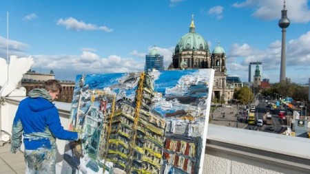 Bertelsmann fördert Publikation über Schlossplatz-Zyklus von Pleinair-Maler Christopher LehmpfuhlFoto: Bertelsmann
