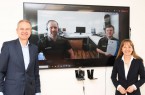 Online-Auszeichnung: In einer Videokonferenz gratulierten IHK-Präsident Wolf D. Meier-Scheuven (l.) und IHK-Hauptgeschäftsführerin Petra Pigerl-Radtke (r.) dem besten Azubi 2020 im Ausbildungsberuf Automatenfachmann, Florian Speer (2. v. r.), und seinem Ausbilder Ron Küsters, Geschäftsführer vom ESK. Foto: IHK