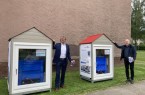 v.l.n.r.: Bürgermeister Michael Jäcke und Thorsten Meinsen (Property Manager bei Foncia Bautra GmbH) geben den Startschuss für die Eisblockwette in Minden (Bildnachweis: Stadt Minden).