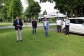 (v.l.) Bürgermeister Daniel Hartmann, Andreas Bohnenpoll (Ordnungsamt), Ordnungsdezernent Stefan Fellmann, Sebastian Hahn (Ordnungsamt) und Inge Ortjohann (Abteilungsleiterin Ordnungswesen) freuen sich, dass der Vieh- und Krammarkt unter Beachtung der Corona-Regeln wieder auf den Wall stattfinden kann