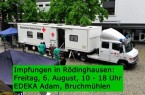 Das DRK-Impfmobil ist bereits im Kreis Herford unterwegs. So wie hier in Bünde, können sich alle ab 18 Jahren am Freitag, 6. August, auf dem Parkplatz bei EDEKA Adam in Bruchmühlen impfen lassen.
