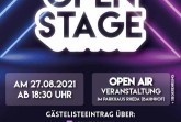 Veranstaltungsplakat „Open Stage“