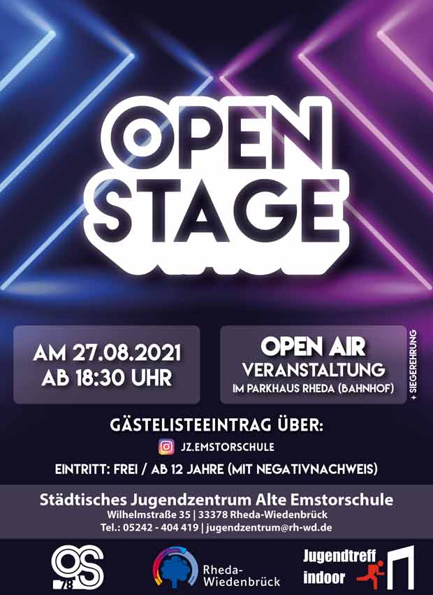 Veranstaltungsplakat „Open Stage“