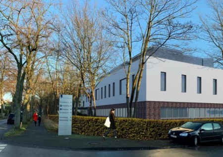 Außenansicht des geplanten Neubaus am Klinikum Gütersloh..Foto: Stadt Gütersloh