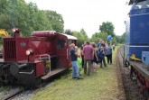 Die Kleindiesellok Köf auf einem Bahnhofsfest in Farmbeck. (Thorsten Försterling)