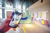 Ein Blick in die Ausstellung "Kosmos Wissenswerkstadt" in der Lobby der Volksbank Bielefeld-Gütersloh am Kesselbrink. Foto: Volksbank Bielefeld-Gütersloh