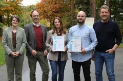 Bilden das EMAS-Team für das Regionale Netz der LWL-Kliniken Paderborn und Gütersloh (v.l.): Jana Jelinek, Jan Hendrik Unger, Ilka Oswald, David Bünermann und David Schulte-Döinghaus. Fotos: LWL/Christian Dresmann