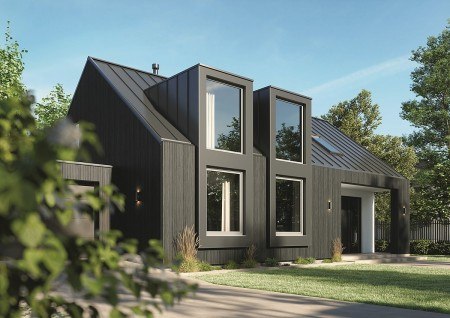 Das Schüco Kunststoffsystem Schüco FocusIng überzeugt mit moderner Optik, einem hohen Rezyklatanteil und sehr guten Wärmedämmwerten – ab sofort auch mit Mitteldichtung. © Schüco International KG