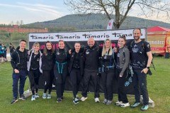 Die Wortmann SHOEting-Stars kurz vor dem Start der 50-km-Strecke am Schiedersee. Copyright: Wortmann KG