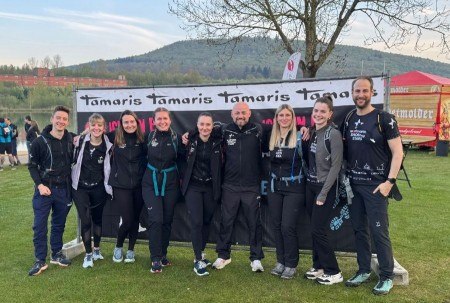 Die Wortmann SHOEting-Stars kurz vor dem Start der 50-km-Strecke am Schiedersee. Copyright: Wortmann KG