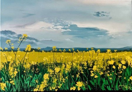 Das Foto zeigt eines ihrer stimmungsvollen Gemälde. Foto: Antje Wienberg.