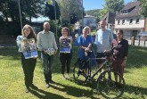 Gemeinsam in die Pedale für das Klima: Im Rahmen des STADTRADELN 2026 rufen die Akteureaus Höxter zur gemeinsamen Kilometerjagd auf. (v. l.): Mobilitätsmanagerin Karolin Bludau,Abteilungsleiter Thomas Schwingel, Klimaschutzmanagerin Katharina Koßmann, Baudezernentin Julia Gogrewe und die Vorsitzenden des ADFC-Kreisverband Höxter, MichaelHärtlein und Julia Schneider freuen sich auf rege Teilnahme bei den geführten Touren unddem geselligen Ausklang. Foto: © Stadt Höxter