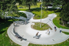 Viele der geplanten Sommerferienaktionen werden sich u. a. in den Bürener Almeauen abspielen, beispielsweise der Flohmarkt oder das Event „Sport and Chill“ am Skatepark. Foto: Maier Landschaftsarchitektur