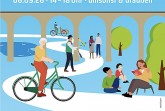 Plakat zur RadKulTour Bielefeld am 6. September 2026 mit Illustration von Radfahrenden, Kulturszenen und der Route durch Bielefeld.