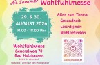 Flyer zur Sommer-Wohlfühlmesse in Bad Holzhausen am 29. und 30. August 2026 mit Termin, Adresse und Eintrittspreis.