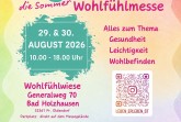 Flyer zur Sommer-Wohlfühlmesse in Bad Holzhausen am 29. und 30. August 2026 mit Termin, Adresse und Eintrittspreis.