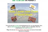 Veranstaltungsplakat „Südafrika in Schwalenberg“ mit Tafelberg-Motiv und Hinweisen zu Live-Musik, Speisen, Wein und Souvenirs.