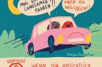 Illustration eines Autos bei Nacht mit Sprechblasen über absichtliches Angstmachen und persönlichen Grenzen in einer Beziehung.
