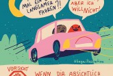 Illustration eines Autos bei Nacht mit Sprechblasen über absichtliches Angstmachen und persönlichen Grenzen in einer Beziehung.